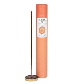 Pacific Giftware Assorted Fragrance Seven Chakra Meditation Yoga Incense Sticks with Wooden Ash Catcher 30 Sticks per Pack (Orange Sacral Chakra)
