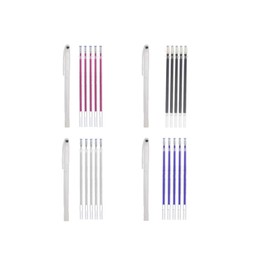 Mirhua Chaco Pen Embroidery Kit for Cloth Disappearing Water Soluble Sewing Tool White Black Red Blue 5 Refills for Home, Factory, Work and Commercial Use (20 Pieces Erasable Pens + 4 Pen Strings