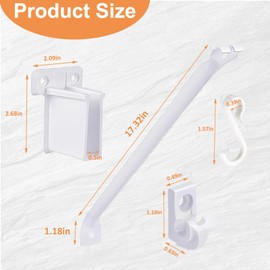 3 Pack Wire Shelf Support Bracket for Wire Shelf Brackets 12 Inch Come with 6 Wire Shelf Clips, 2 End Brackets & 6 S Hooks, Wire Shelving Accessories for Wire Shelving in RV, Closet, Wardrobe and Wall