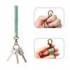 AOKSUNOVA Macrame Keyring Band Boho Orange Lanyard Woman Key Pendant