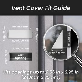 Repa Market 10 x 3 Inch White Galvanized Steel Vent Cover - Duct Exhaust/Inlet Rain Deflector - Weatherproof Guard for Ventilation Systems/Indoor/Outdoor Vent Hood/Air Vent Grille Protection Roof