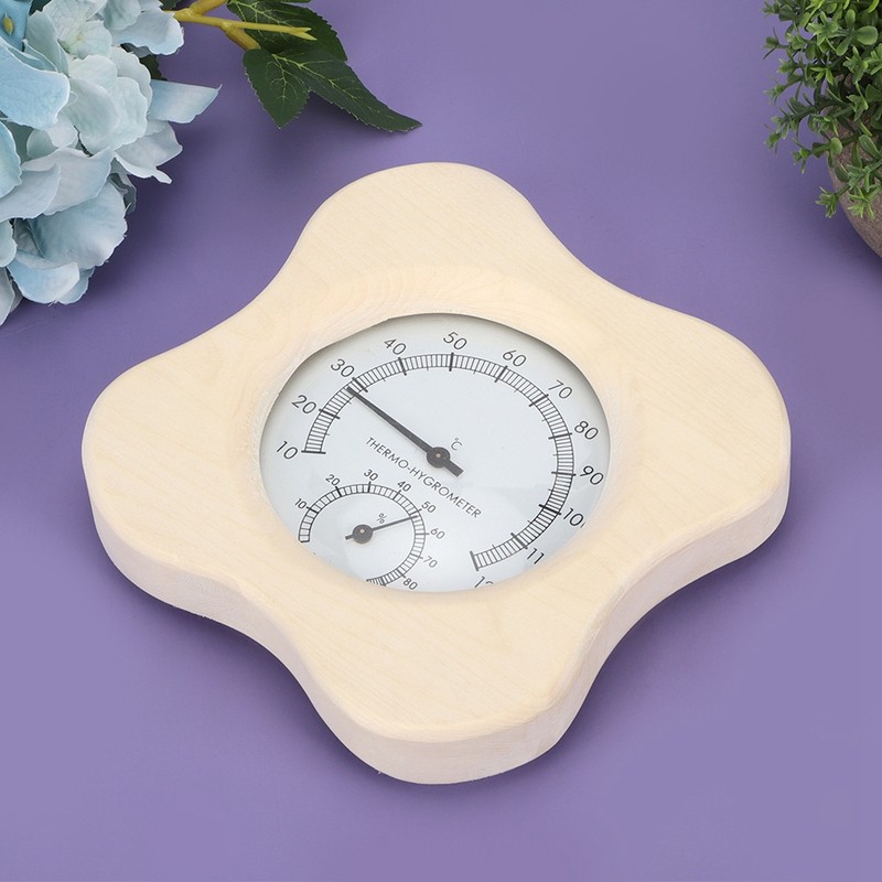 Sauna Room 2 In-1 Wood Thermo Hygrometer Thermometer Hygrometer Steam