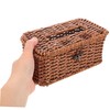 GLEAVI Handwoven Plastic Tissue Box Cover Rectangular Fake Rattan Tissue