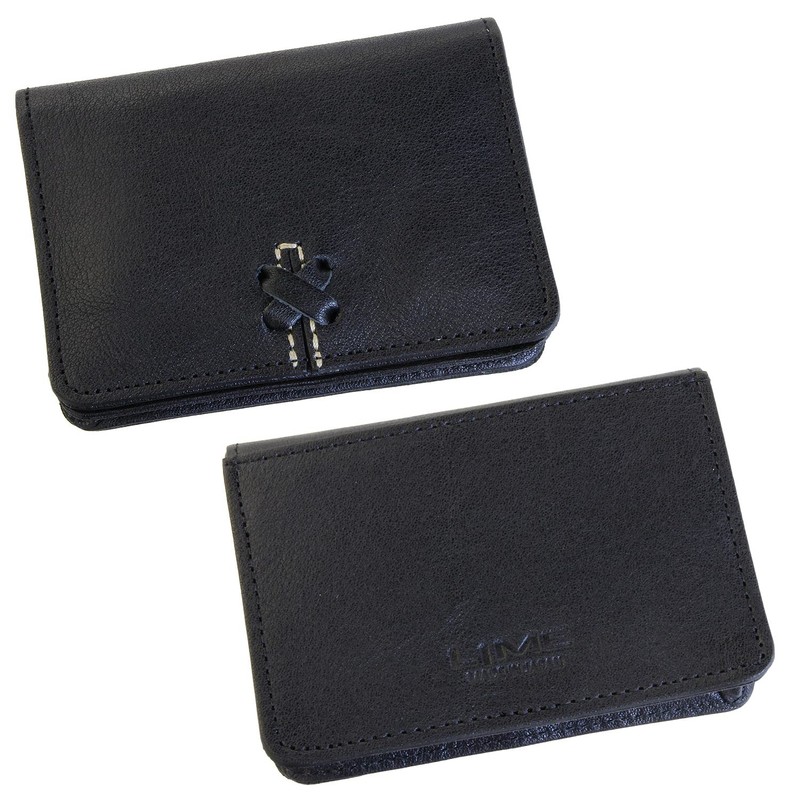 LIME L8204 Business Card Holder, Genuine Leather, Women's, Men's, Card