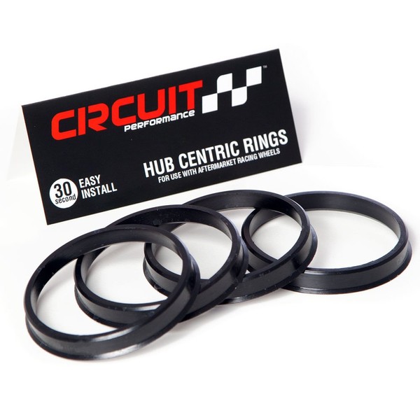 Circuit Performance 73.1mm OD to 57.1mm ID Black Plastic Polycarbonate Hub Centric Rings