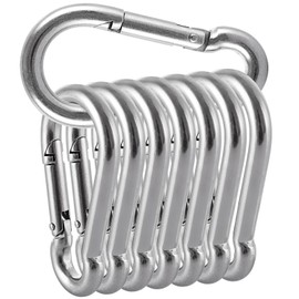 FWEEK 8 Pack M10 Carabiner Clip Heavy Duty Snap Hooks 304 Stainless Steel Gourd Shape Spring Snap Keyring Keychain Clips for Swing Outdoor Activity Camping Fishing Hiking Traveling