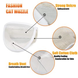 Cat Muzzle, 1 Pcs Breathable Transparent Cat Face Guard, Prevent Mutual and Biting, Small Pet Grooming Muzzle for Nail Trimming and Bathing (M)