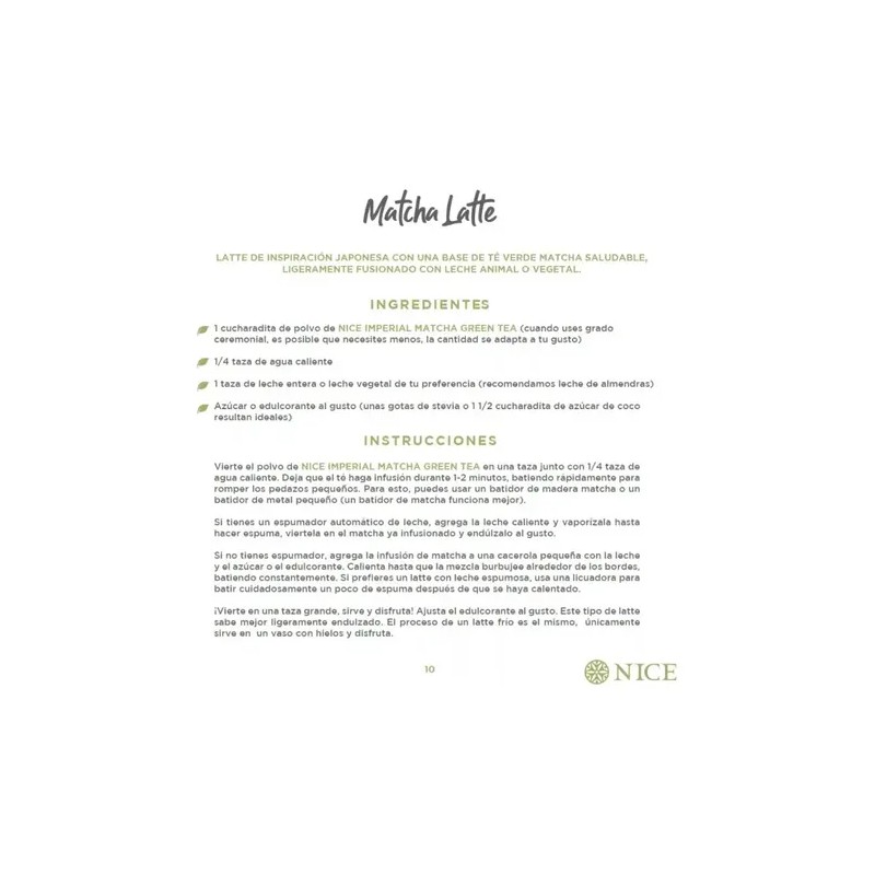 Té Verde Matcha Nice Imperial 28 Sobres 84g.