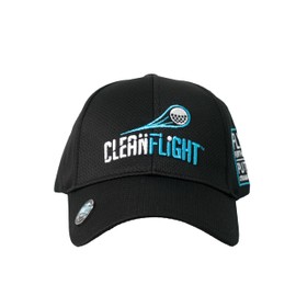 Clean Flight Premium Sweat Wicking Golf Hat - Cap - Magnetic Ball Marker, Best Golf Gifts for Men and Women (Black)