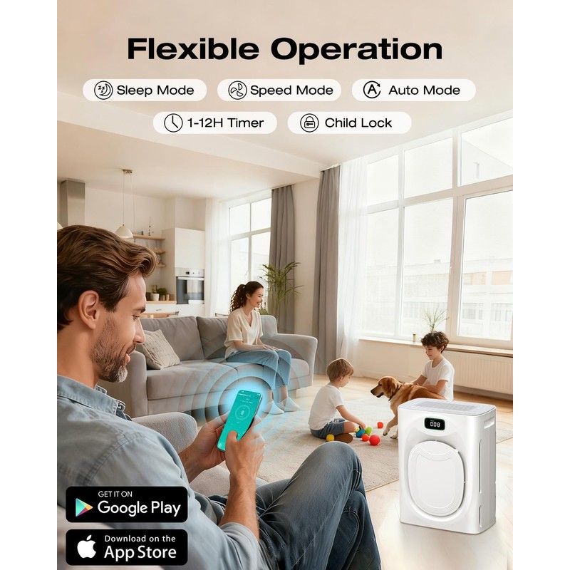 Air Purifier for Home Large Room 2500sq.ft with 4 Washable