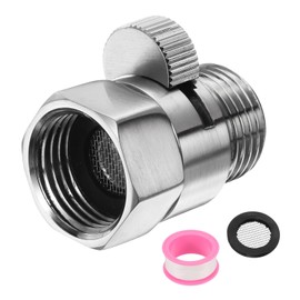 sourcing map Brass Chrome Shower Head Shut Off Valve, G1/2" Shower Control Valve Water Pressure Regulator Replacement for Shower System with PTFE Tape (Silver, 39mm/1.54")