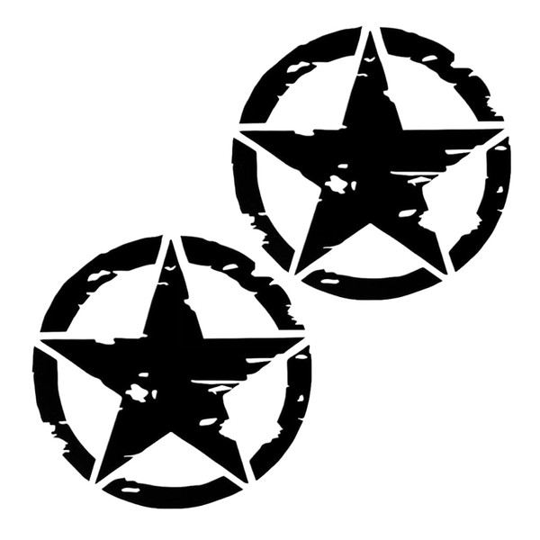 Destroyed Military Star Sticker US Army 2 Pieces Stars Military