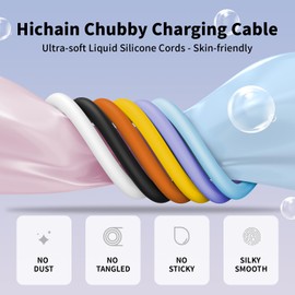 Hichain Fast Charging USB-A to Type-C Cable 4 FT, Chubby USB Type C Charge Extra Thick Soft Silicone, USB C Cable Phone Charger Cord Data Transfer Cord for Phone, Tablet, Laptop, Orange
