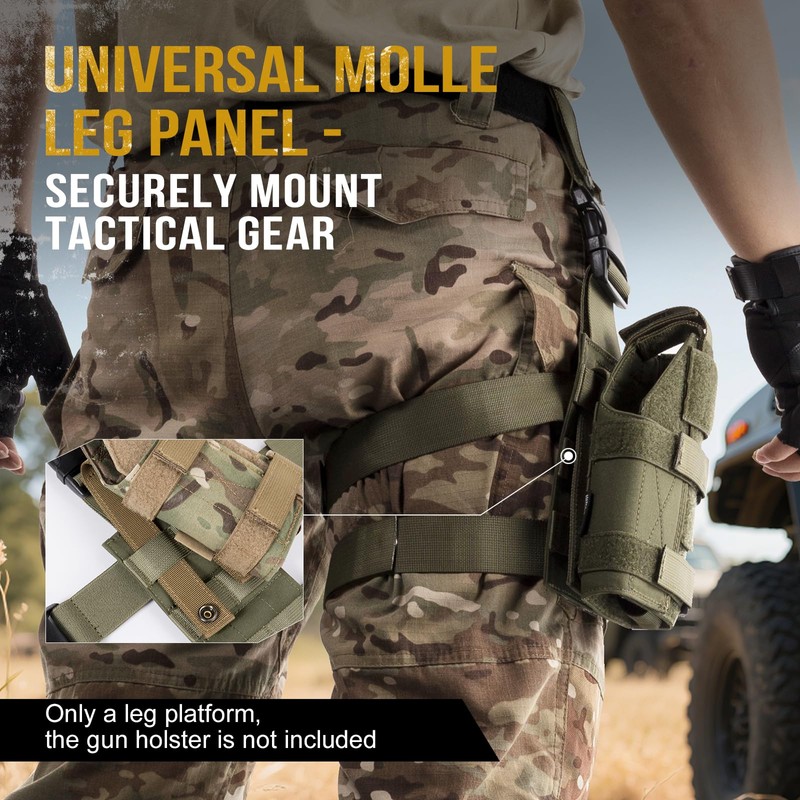 OneTigris Mini Molle Panel for Tools, Drop Leg Platform Minimalist