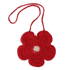 Reberomantique Women Girls Mini Flower Crochet Shoulder Crossbody Bag Handmade Handbag Purse Cotton Cellphone Wallet