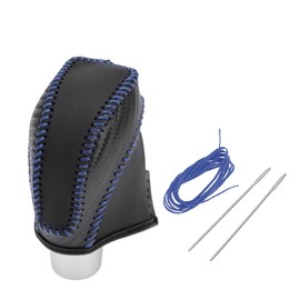 RATCHROLL Gear Shift Knob Cover for Subaru Impreza 2017-2023 Anti-Slip Stick Shifting Handle Protector Faux Leather 1 Pc Black Carbon Fiber Blue