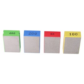 Diamond Hand Polishing Pads, 4 Pieces Wear-resistant Diamond Sanding Pads Comfortable and Lightweight Diamond Sanding Blocks for Tiles Stone Trimming Deburring 60# 100# 200# 400# Grit
