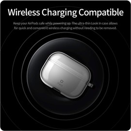 iFace Look in Clear Protective Cover Designed for AirPods 1/2 [Carabiner Clip Included] [Wireless Charging Compatible Case] - Clear