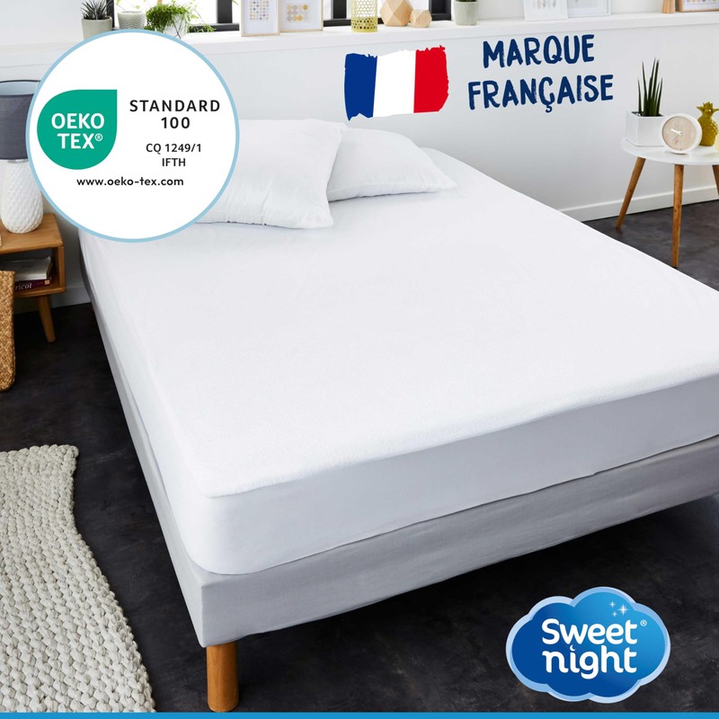Sweet Home Waterproof Mattress Protector, polyester, white, 140x190/200 cm