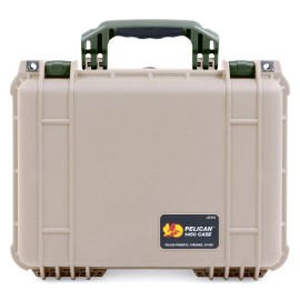 Pelican Tan & OD Green Pelican 1450 case. With foam.