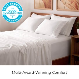 Mellanni Full Sheet Set - 6-Piece Iconic Collection Bedding, (Including 4 Pillowcases), 21-Inch Extra Deep Pocket, Easy Care, Ultra Soft, Cooling Sheets, Brushed Microfiber - White