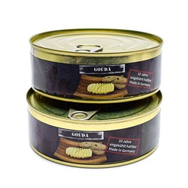 Emergency ration army survival food canned Gouda cheese 200g can MRE 7 oz can all natural (3 cans x 7 oz)