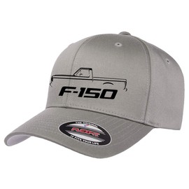 1987-91 Ford F150 Pickup Truck Outline Design Flexfit 6277 Athletic Baseball Fitted Hat Cap Grey L/XL