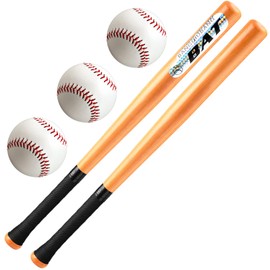 Seenelling 4 Pcs Classic Wooden Youth Baseball Bat with Soft Baseballs for Painting DIY Craft Project Ball Sports Party Favor, Home Self Defense Wood Baseball Bat Softball Bat for Youth Adult(29 Inch)