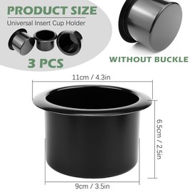 ZJIVQO 3 Pcs Recliner-Handles Cup Holder Replacement, Insert Cup Holder for Couch, Sofa, Poker Table (Flat)