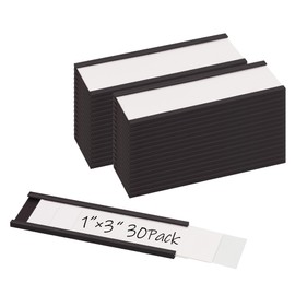 Realth C Channel Magnetic Label Holders 70 Pack 1'' x 3'' with Paper Inserts and Clear Plastic Protectors, Magnetic Data Card Holders File Cabinet Labels for Metal Racks and Shelves