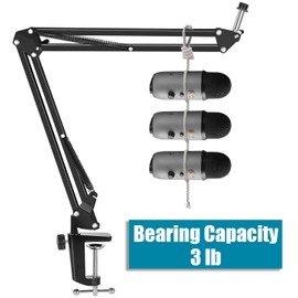 GLEAM Boom Arm Microphone Mic Stand for Blue Yeti HyperX QuadCast SoloCast Snowball Fifine Shure SM7B and other Mic, Medium