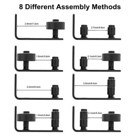 2 Pack Adjustable Sliding Door Floor Guide/Door Bottom Guide Heavy Duty Wall Mount Barn Roller Door Guide, Flush Floor Bottom