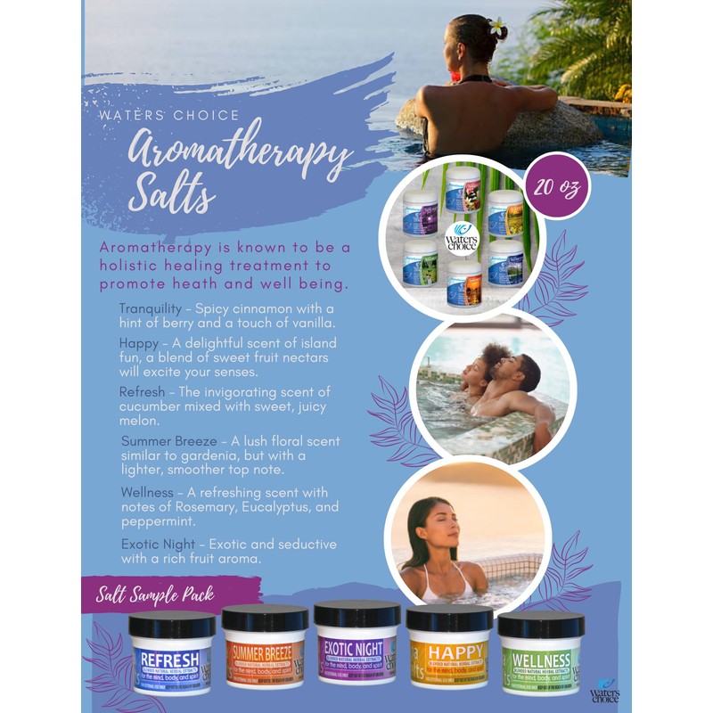 Waters Choice Aromatherapy Spa Salts Sample Pack. Let Spicy Peppermint,