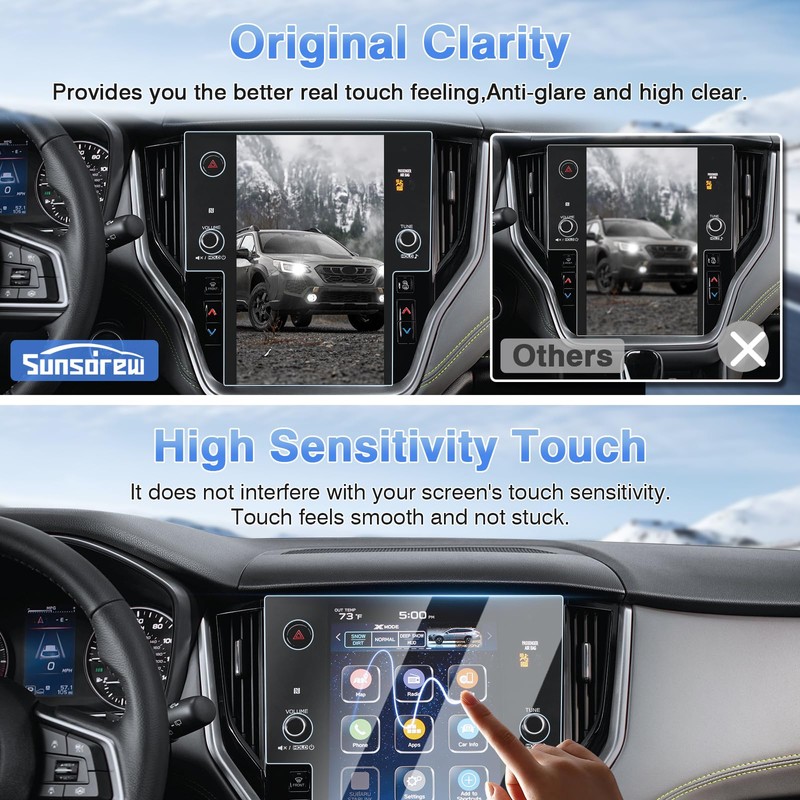 Sunsdrew 2PCS Screen Protector for 2020-2024 2025 Subaru Outback Legacy