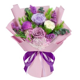 Tyvouflo Preserved Flowers Bouquet - Birthday Gifts for Women, Real Flowers for Delivery Prime, Long-Lasting Eternal Rose for Her on Valentines Mothers Day Christmas Anniversary (Purple)