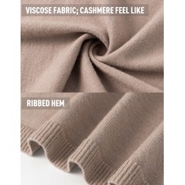 PULI Women's Versatile Knitted Shawls Scarf Poncho Sweater with Buttons Lightweight Spring Summer Fall Wraps tan