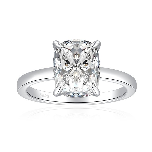 JALOKIVI 3CT 925 Sterling Silver Engagement Rings for Women Elongated