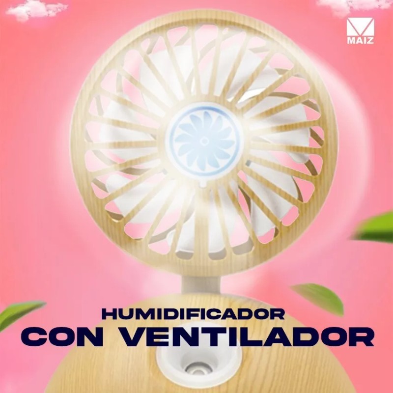 Maíz 3pzs Humidificador Difusor Ventilador Aromaterapia Luz Led