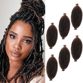 BLTYXT Springy Afro Twist Hair Soft Pre Separated Synthetic Marley Twist Braiding Hair for Locs Crochet Hair Extensions (24 Inches (Pack of 6), T30)