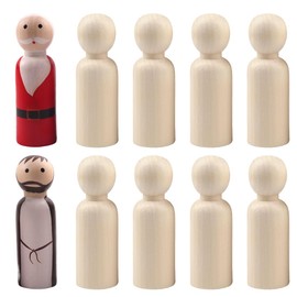 Pack of 10 DIY Wooden Figures Wedding Birthday Decoration Toy Figures Wooden Figures for Painting Crafts Wooden Cone Decoration Ornament, DIY Figures Decoration for Wedding Birthday Decoration