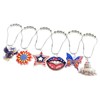 12Pcs 4th of July Shower Curtain Hooks Patriotic Shower Curtain