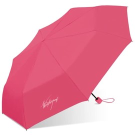 Weatherproof Super Mini Rain Umbrella, Manual, Compact, Lightweight, and Packable for Travel, Full 42" Arc, Pink