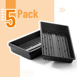 Mr. Pen Mr. Pen- Plastic Growing Trays, 5Pack, Black, 17x10, Plant Tray, Seed Tray, Seedling Tray, Propagation Tray, Plant Trays for Seedlings, Planting Trays, Microgreens Growing Trays, Seedling Starter Tray