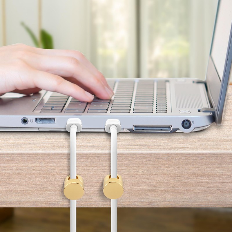 3pcs Gold Cable Anchors, Metal Phone Charger Cord Holders Cable
