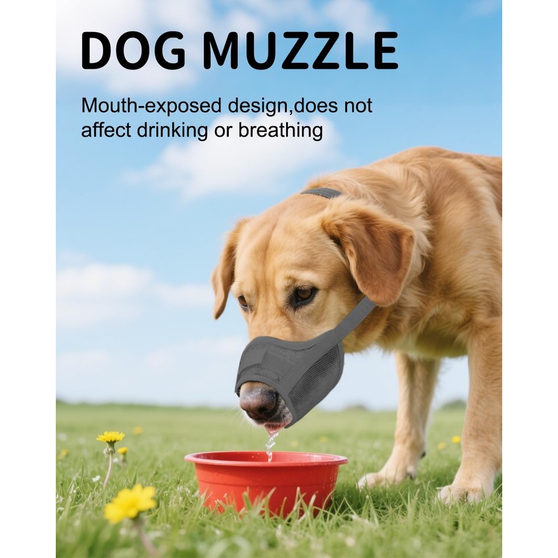 Hamibus 2-Pack Soft Mesh Dog Muzzle – Breathable & Adjustable,
