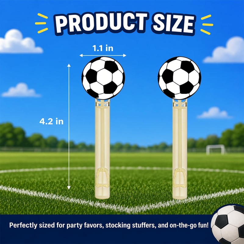 24 Pcs Soccer Ball Bubble Wands, Match Day Party Favor