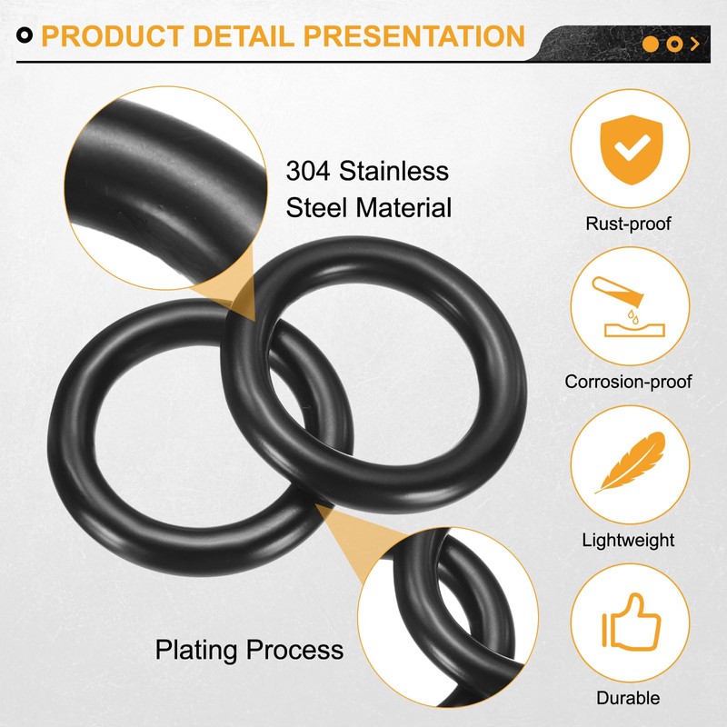 sourcing map 2Pcs M3 x 40mm Metal Rings, 304 Stainless
