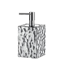 Gedy G-New Martina, Silver, Bathroom Soap Dispenser Made of Stainless Steel and Cromall, Measures 16 x 7.5 x 7.5 cm and Weight 0.4 kg, R&S Design, 2 Year Warranty, Unica