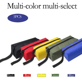 2/5 Pieces Mini Zipper Canvas Tool Bag Small Tool Bag with Zipper Waterproof Tool Storage Organizer for Screwdrivers Bolts Nail Screws
