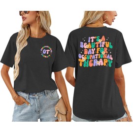 ELDPS Occupational Therapy Shirts for Women: Funny OT Therapist Tshirt Occupational Therapist Gifts Tee top Grey